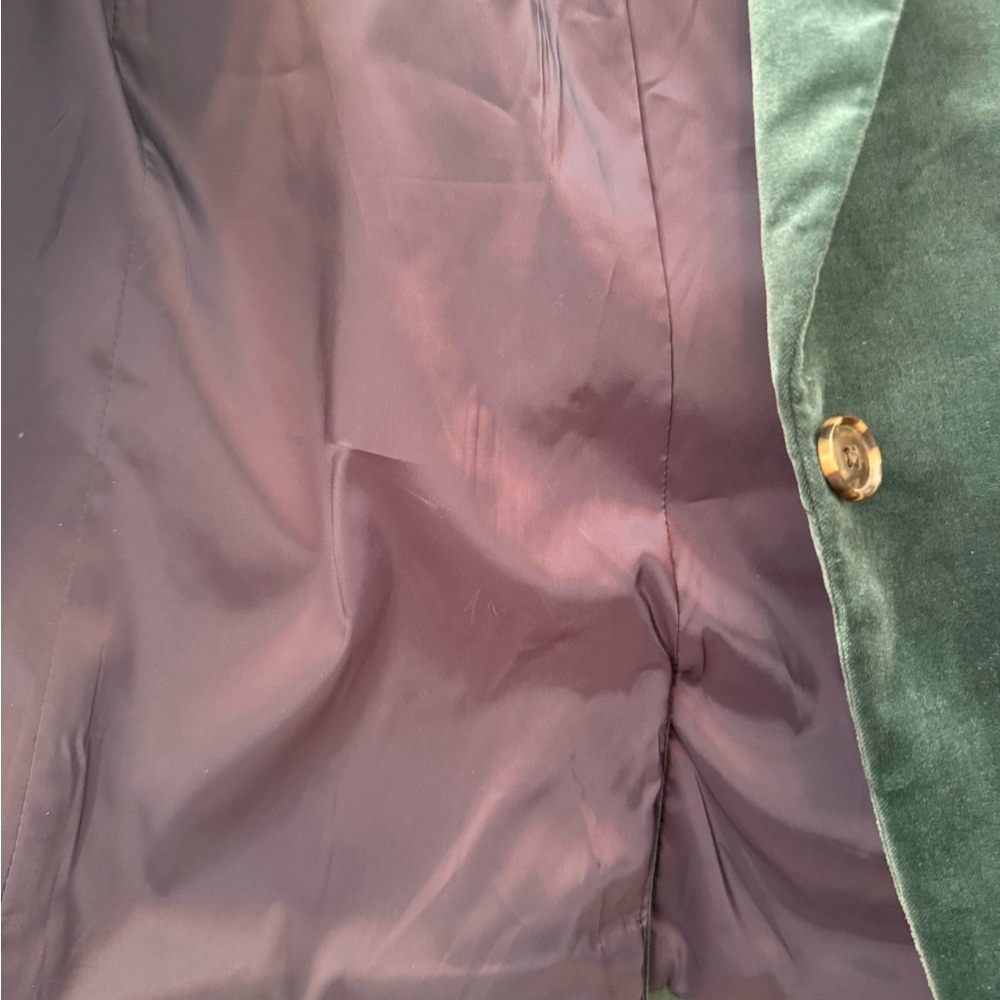 J. Crew Dark Green teal velvet Blazer - Picture 11 of 13